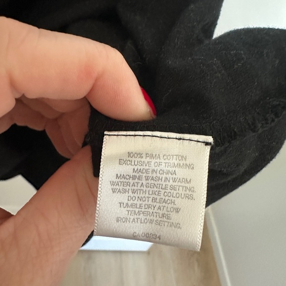 100% Pima Cotton Elegant Black Lace Trim Chemise - Picture 3 of 4